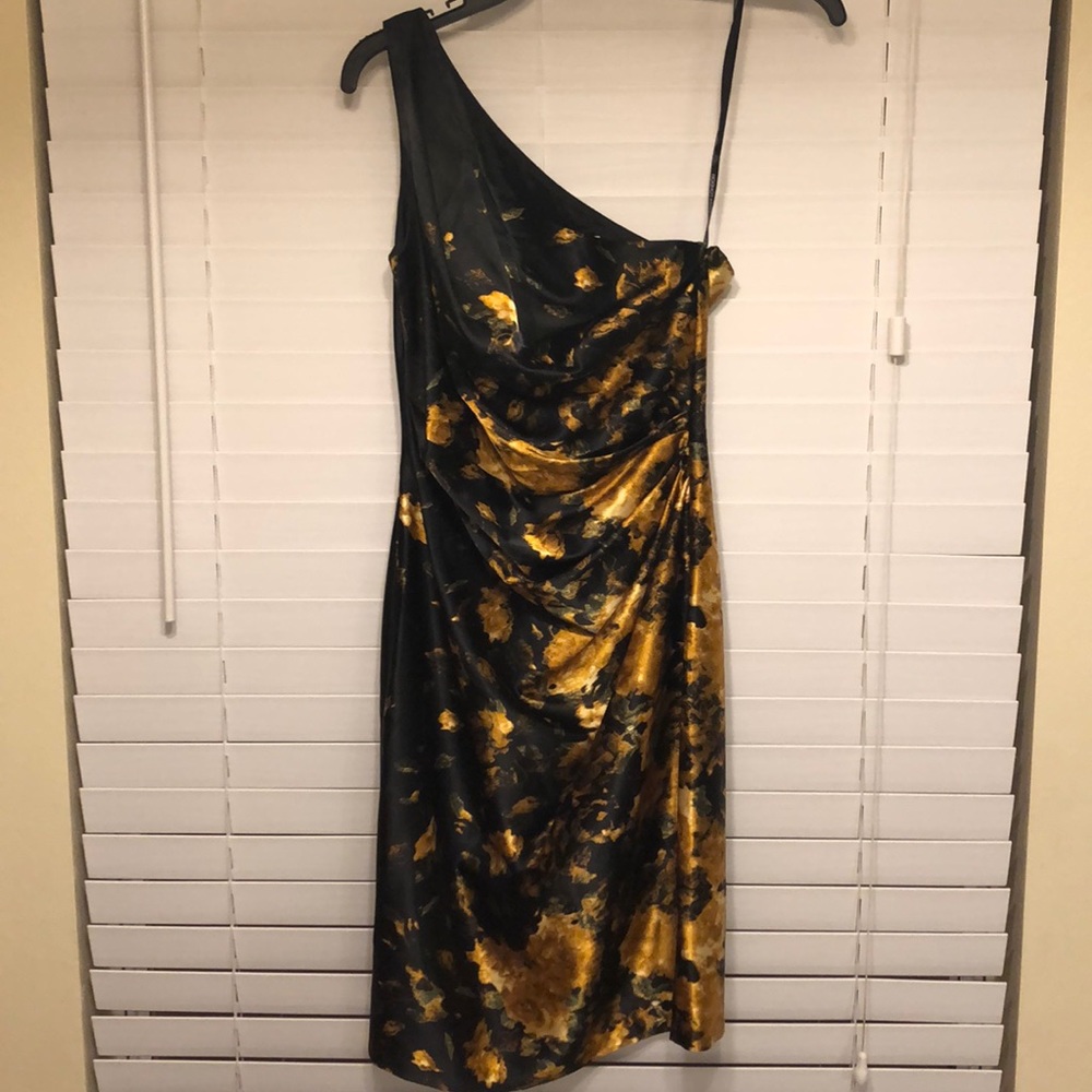 Maggy London one shoulder dress